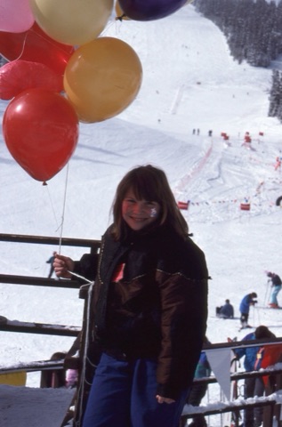 1990s unknown girl with balloons