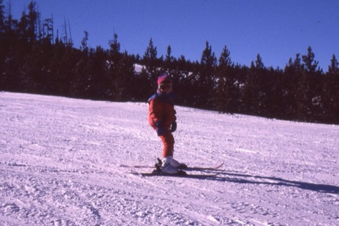 1990s unknown little girl skiing