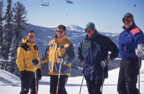 1990s unknown male, Scott Dvorak, unknown male, Rick Jacobs smiling