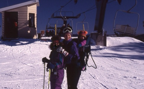 1990s unknown mom with kids on top near triple