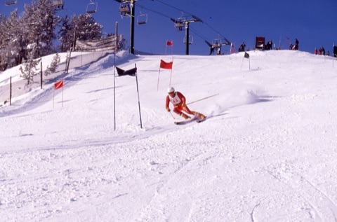 1990s unknown racer on upper headwall