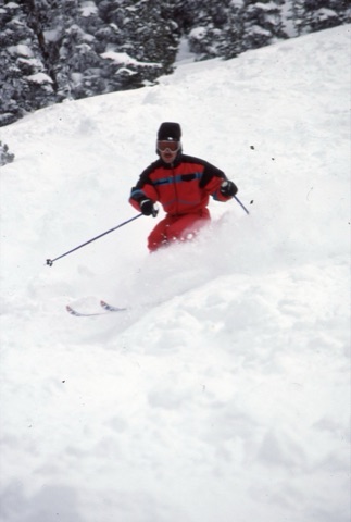 1990s unknown skier in powder