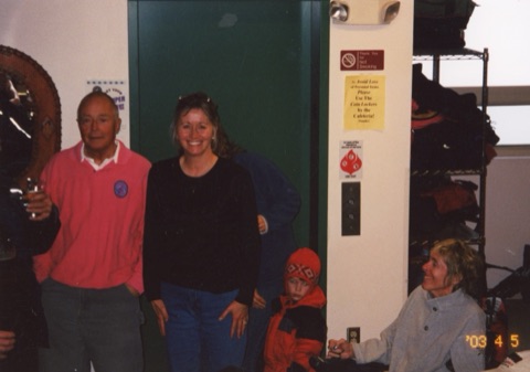 2003 George Willett, Margie Willett, Montana Theisen near the elevators