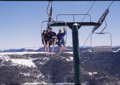 1990s unknown women with Jim Gold on Triple Chair