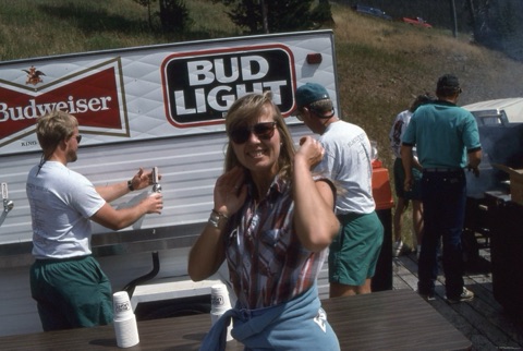 1994 unknown woman with beer trailer in back