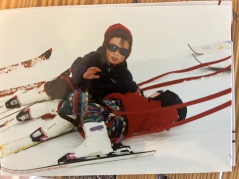 1997 George Clark-Gold and William Gold first day skiing, wrecked