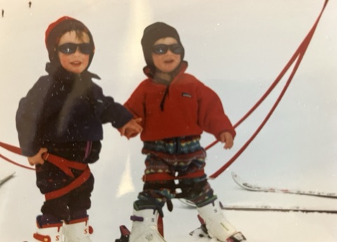1997 George Clark-Gold and William Gold first day skiing