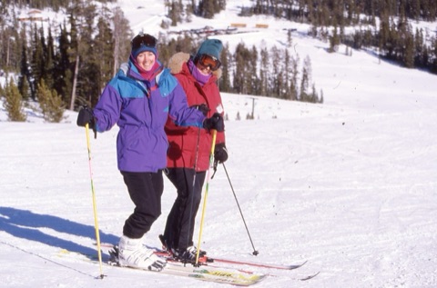 1997 unknown woman sking and smiling