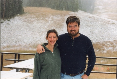 1999 David Morierity and Liz Morierity on lodge deck