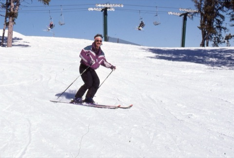 2000s Jim Gold Skiing near top of mountain