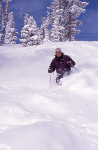 2000s Shannon Hubbard skiing powder