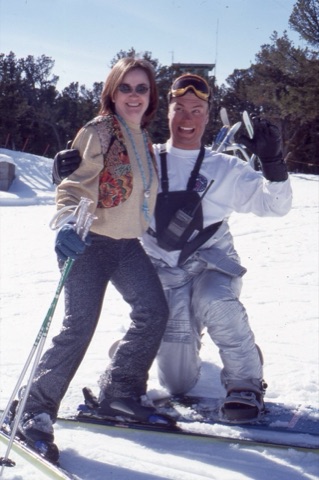 2000s unknown girl, Joe Pope on right at top of mountain