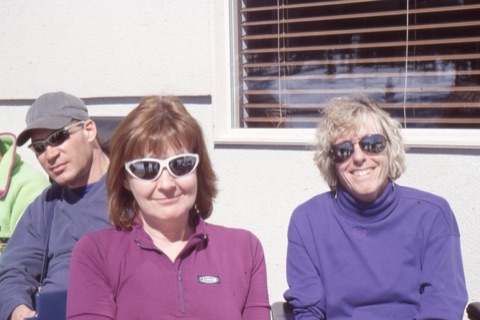 2001 Bonnie Noble, Dave Elmquist, Montana Decker — on bar deck — hanging out