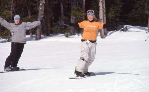 2001 Maria Marchi and Kadie Golberg snowboarding