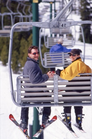 2001 unknown man and woman on chairlift