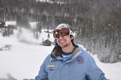 2009 Harley McNerthney — On the Mountain — Covered in snow and smiling