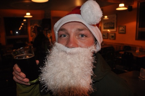 2010 Ben Haugan with santa beard and beer