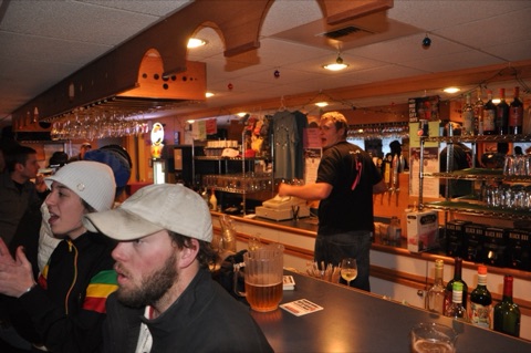 2010 Bodie Morrison, Kelsey Han, Sam Sulser in back pouring beer