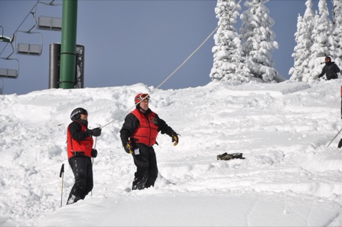 2010 Chris Quinn lift evac training in deep snow