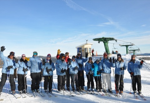 2010 Ski School at top of Triple (payload) Jim Gold, Bodie Morrison, Kelsey Han, Jim Anderson, Bill "Idaho" Trenberth, Molly Houlihan