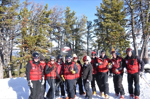 2010 Team 2 Ski Patrol at top of mountain2