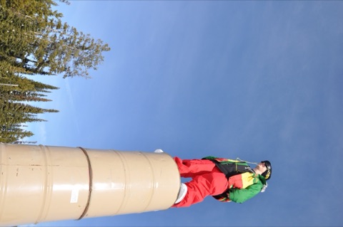2010 Terrance Haverland standing on barrels in Terrain Park