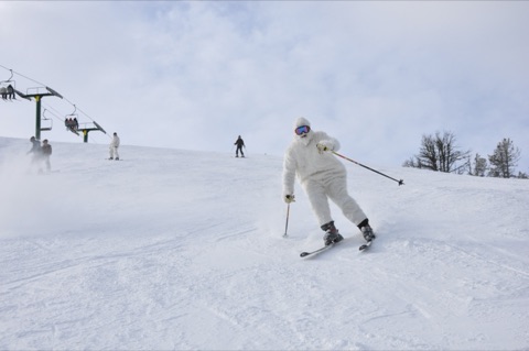 2010 Yeti Skiing on upper headwall of Big 7 (Hall-o)