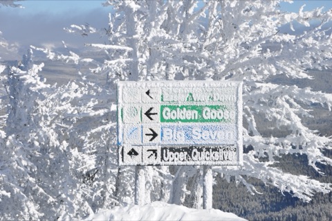 2010 snow plastered sign, embossed letters from frost