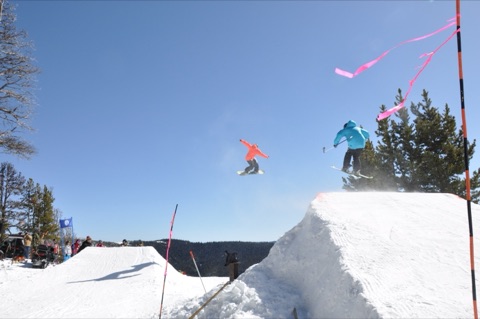 2011 Derek Tice, Pat Tice going off big air together