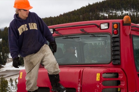 2011 Jamie Gregory on snowcat hauling logs2