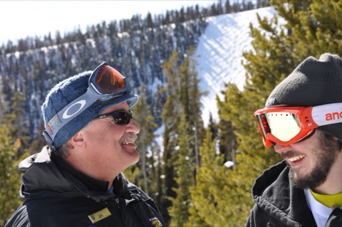 2011 Jim Gold and Nick Boucher at big air jump laughing