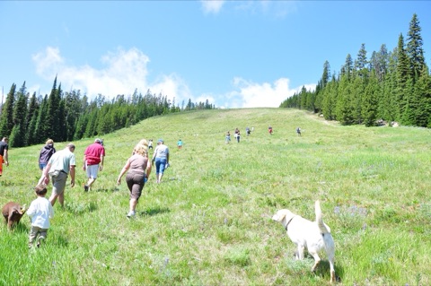 2012 Hall Family walking up Big 7 Run at Dick Halls memorial