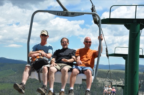 2013 3 men on triple chairlift near top
