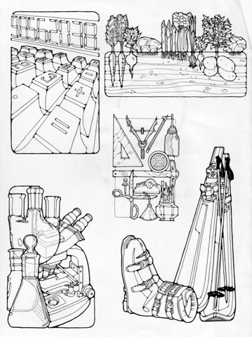 Graphics-Weird art, skies, type, scope, vegies