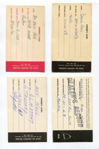 1960s Hall Family Ski Owners Card