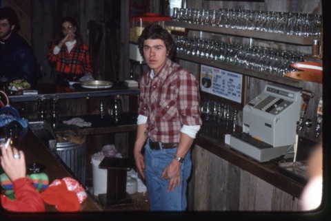 1978 John Metrione bardtening in old Hole in the Wall Saloon