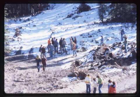 1978 Triple Chairlift Construction Big groupd of workers