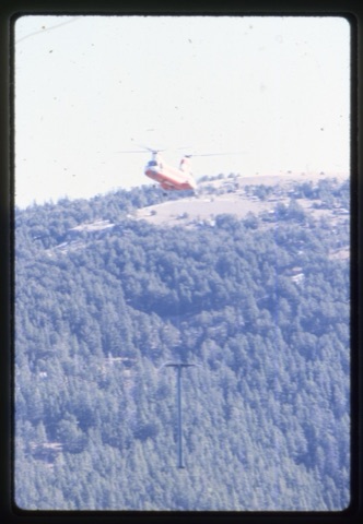 1978 Triple Chairlift Construction Helicopter carrying tower