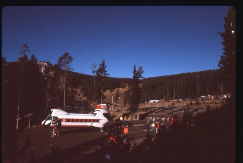1978 Triple Chairlift Construction Helicopter for setting towers