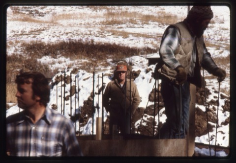 1978 Triple Chairlift Construction Joe Pinski near tower foundation