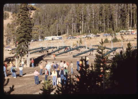 1978 Triple Chairlift Construction Lots of people