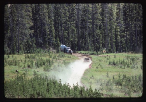 1978 Triple Chairlift Construction Truck and cemement truck