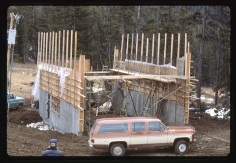 1978 Triple Chairlift Construction bottom terminal being built