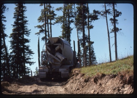 1978 Triple Chairlift Construction cement truck