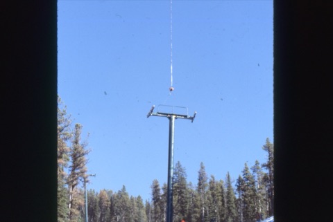 1978 Triple Chairlift Construction tower in air