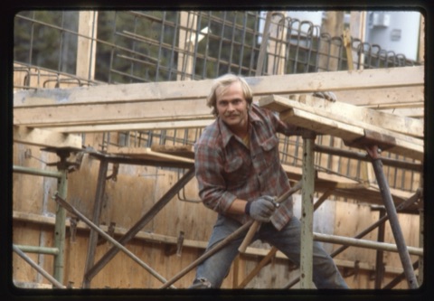 1978 Triple Chairlift Construction unknown man building bottom terminal