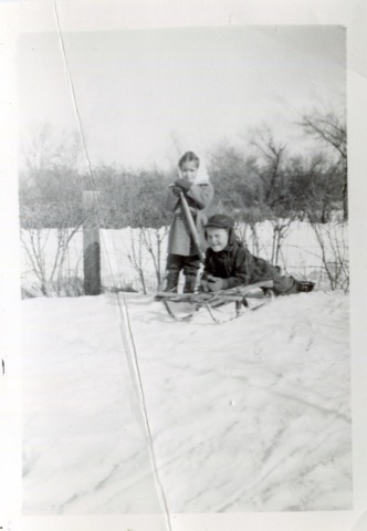 1940s? 50s? Kids with Sled