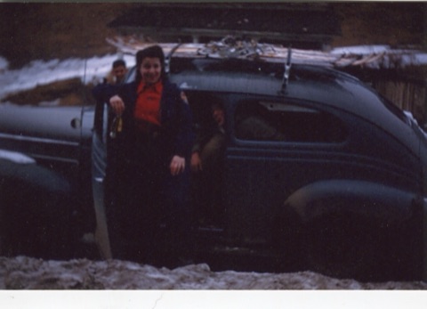 1950s Clary Cory — Old car with a ski rack