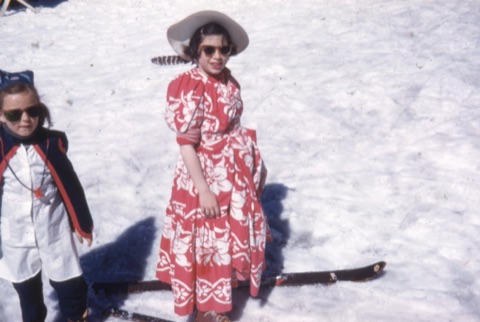 1959 Nancy Cory, Marcia Cory — Girls dressed up on "Fun Day"