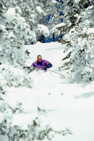 1988 George Willett skiing in powder